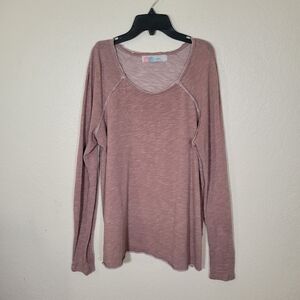 FP Beach | Two Body Corps Deux Mauve Pink Long Sleeve Pullover Top Oversized OS
